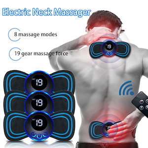 充電式ネックマッサージャー付きLCDディスプレイ,筋肉刺激用マッサージャー,マッサージパッチ,痛みを和らげます