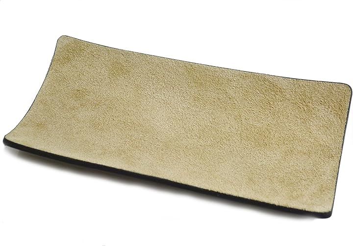 atelierCODEL レザートレイ 小物入れ 1枚の革から職人が形作る芸術的な曲線 本革 アクセサリートレイ キャッシュトレイ 大きめ(スウェード革ベージュ, 長方形)