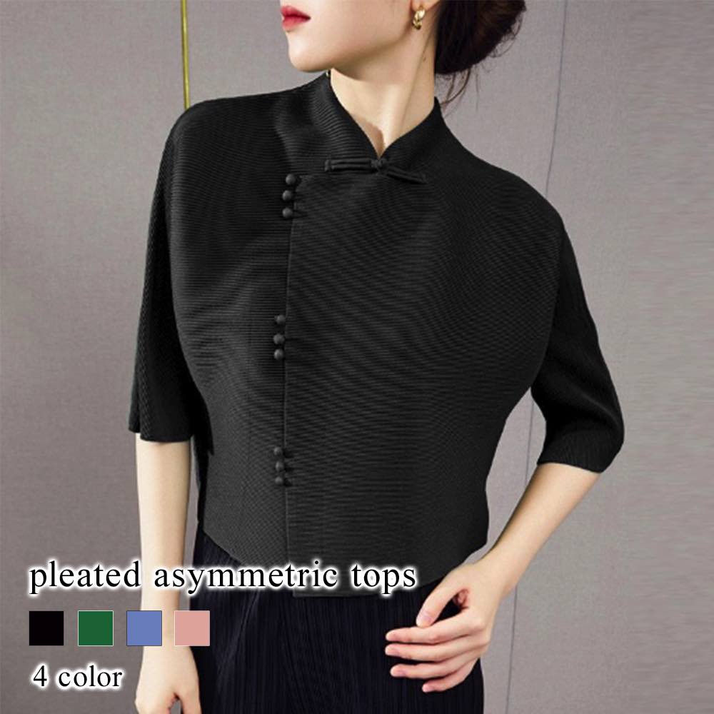 ブラウス レディース プリーツアシンメトリートップス シフォン カジュアル ボウタイ オフィス スーツ 厚手 事務服 レース 長袖 黒 フリル ノーアイロン きれいめ フォーマル 高品質 おしゃれ 秋