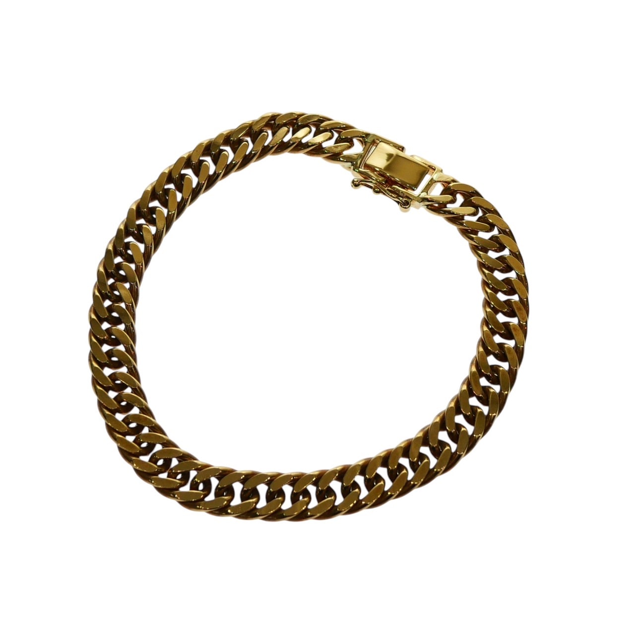 【新品同様】喜平ブレスレット K18 18金 750 2面ダブル 30.4g 18cm 7.1mm キヘイ チェーン 金ブレス 造幣局検定マーク 30g 20cm メンズ アクセサリー