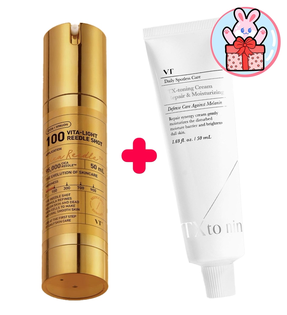 (販売者ピック)ビタ-ライト リドルショット 100 エッセンス 50ml + ギミジョブティーケア] ティーエクストーニングクリーム 50ml /肌つやアップエッセンス