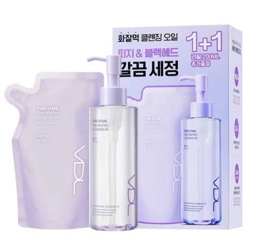 1 +1 ブラックヘッド除去 VDLピュアステインフォアコントロ ルクレンジングオイル本品200ml 詰め替え200ml