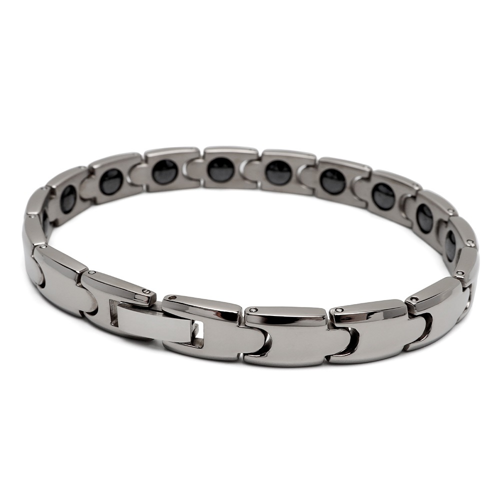 純チタン製 磁気ブレスレット ヘマタイトビーズ付き [b930]