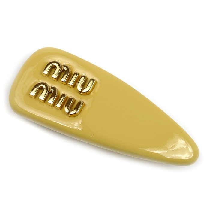 MIUMIU ミュウミュウ パテントレザー パテントレザー ヘアクリップ バレッタ 5IF092 レディース 中古 美品