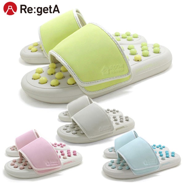 Re:getA リゲッタ ユニセックス ポカドッツ コリほぐし ルームサンダル RI-CHR007