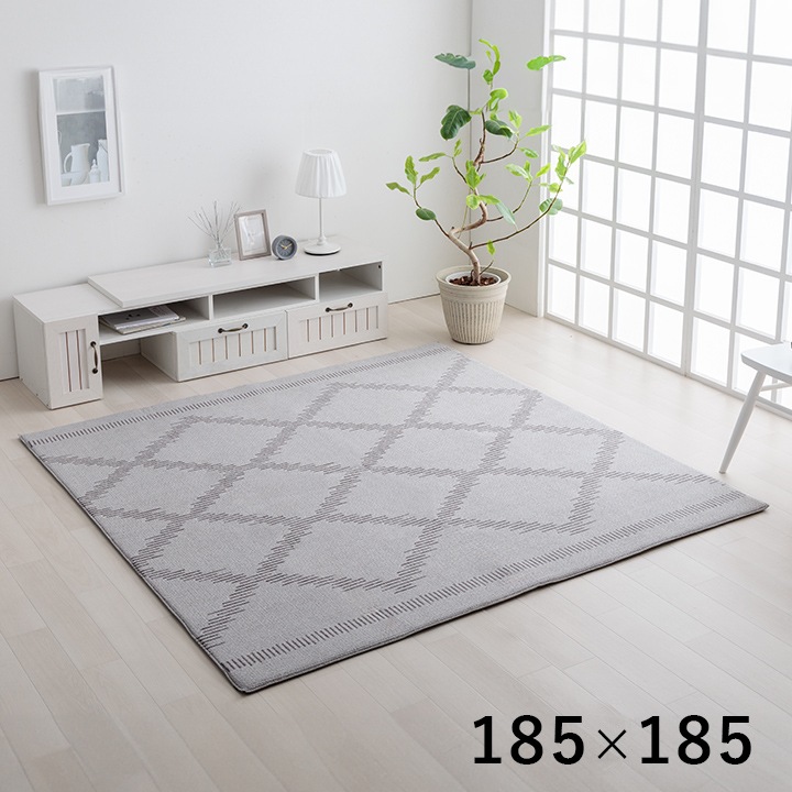 ミエル カーペット 絨毯 ラグ 洗えるカーペット 洗える 撥水 ベニワレン柄 シンプル 床暖房 ホットカーペット対応