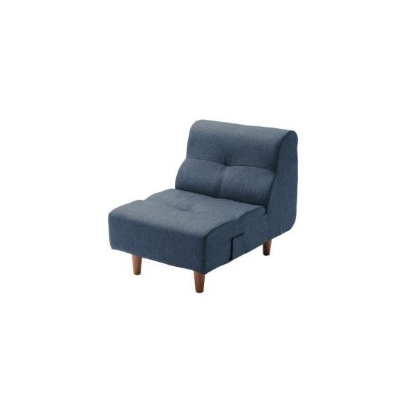 リビングダイニング ソファー 1人掛け 幅56cm ネイビー ファブリック 樹脂脚付 スチールパイプ ウレタンフォーム 日本製