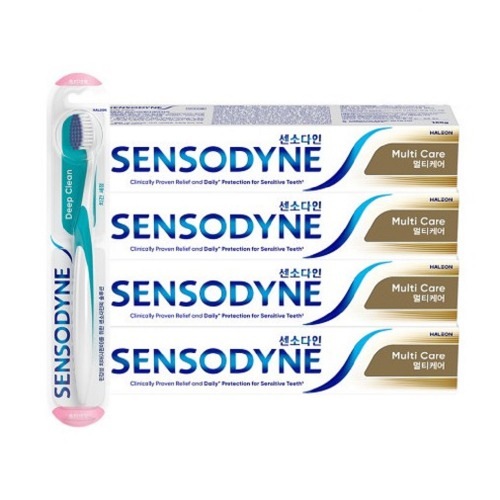 センソダインマルチケア歯磨き粉 100g x 4p + センソダインディープクリーン歯ブラシ 口腔ケアシリンイ歯歯茎ケア