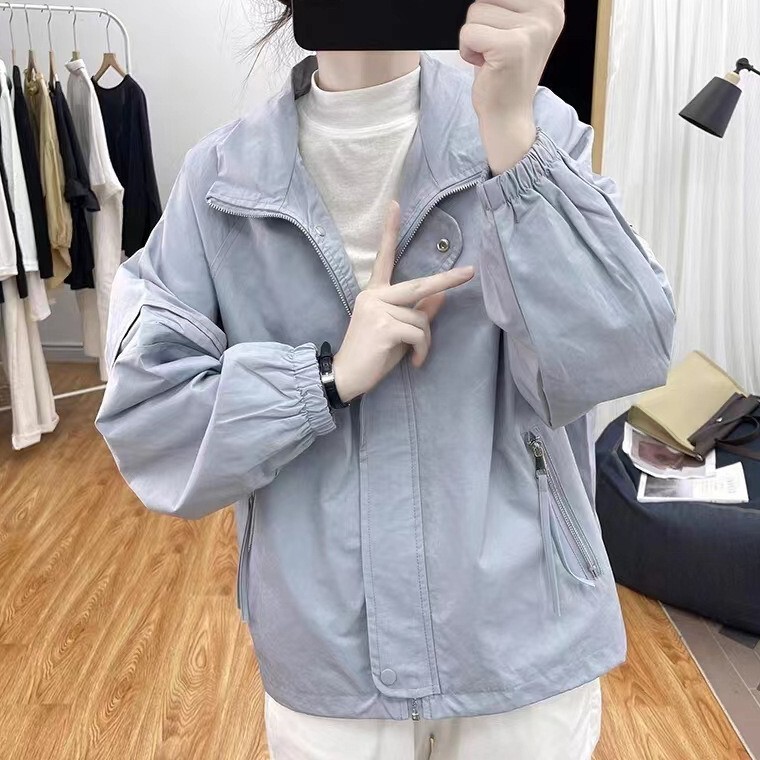 レディース ジャケット アウター 羽織 前開き ウィンドブレーカー マウンテンパーカー 長袖 ラグラン オーバーサイズ ファスナー ポケット ボタン シンプル カジュアル 上品 おしゃれ こなれ感