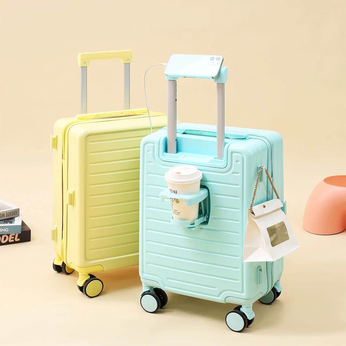 18インチ/20インチのスーツケース（女性用短期旅行用小型ミニ無料チェックイン荷物）