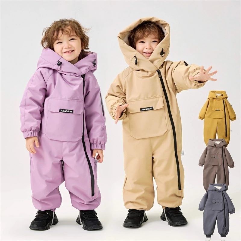 【最新モデル登場！！】ベビーロンパース スノーウェア スキー お出かけ 冬服 スノーボードウェア カバーオール プラスベルベット ジャンプ 雪遊び ジャケット アウター 女児 男児 厚手 長袖 フ