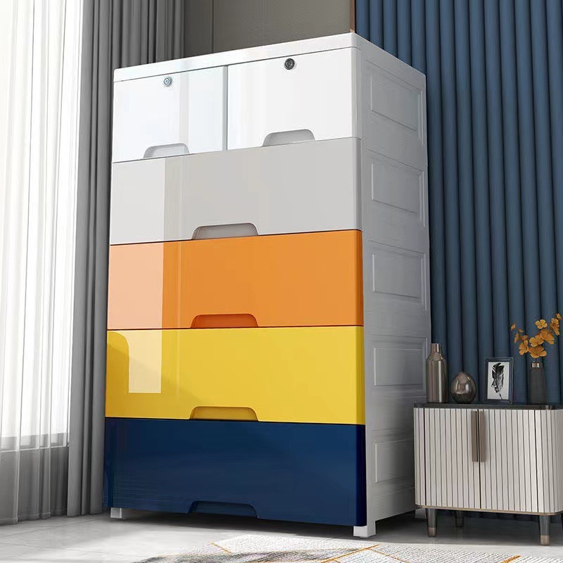 大引き出し収納キャビネット多層おもちゃ収納ボックスオーガナイザープラスチック寝室衣類収納キャビネット