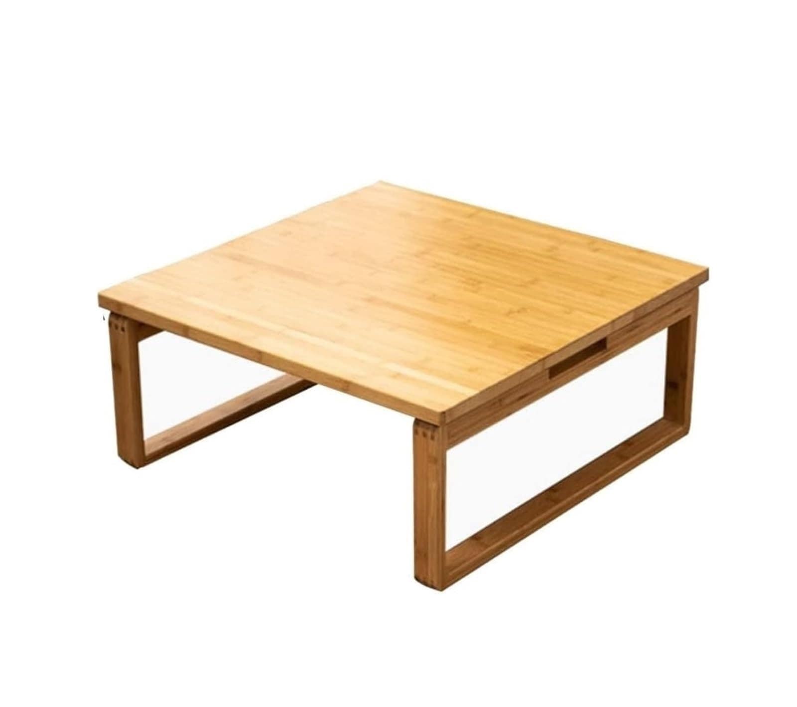 折りたたみローテーブル竹和風コーヒーテーブル正方形ティーテーブル家庭用カン小さなダイニングテーブル(Natural 70*70CM)