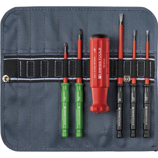 PB SWISS TOOLS ピービースイスツールズ 差替式絶縁ドライバーセット 5本組 5215.SU