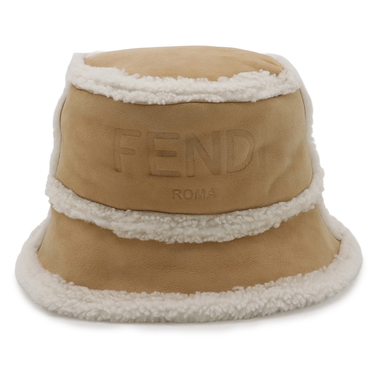 ロゴ シアリング バケットハット 帽子 ムートン シープスキン ベージュ #