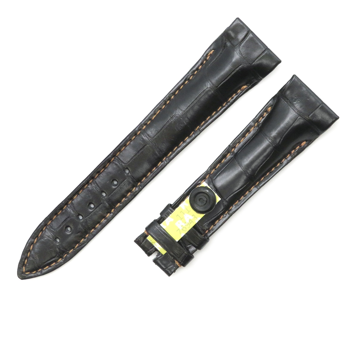 コンキスタドール グランプリ 8900用 クロコバンド メンズ 未使用 純正 ベルト ロング 22mm 黒 3年保証