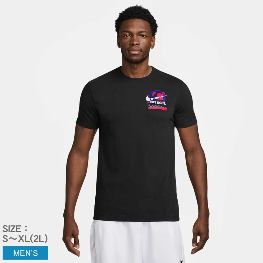 半袖Tシャツ メンズ コート DF テニス S/S TEE ブラック 黒 FZ8112 速乾 Dri-FIT ウェア トップス カットソー クルーネック ブランド スポーツ 運動 ショートスリーブ
