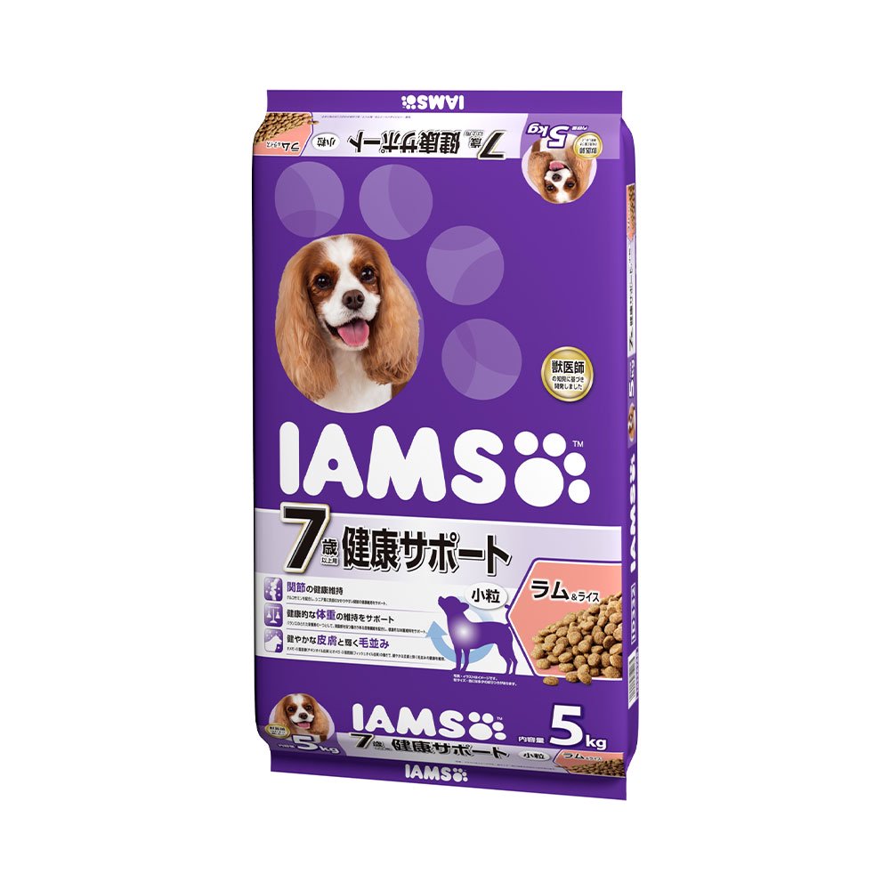 ドッグフード　７歳以上用　健康サポート　ラム＆ライス　小粒　５ｋｇ　正規品　ＩＡＭＳ　高齢犬用　お一人様４点限り　ＣＲＣ45―05―40―01―30