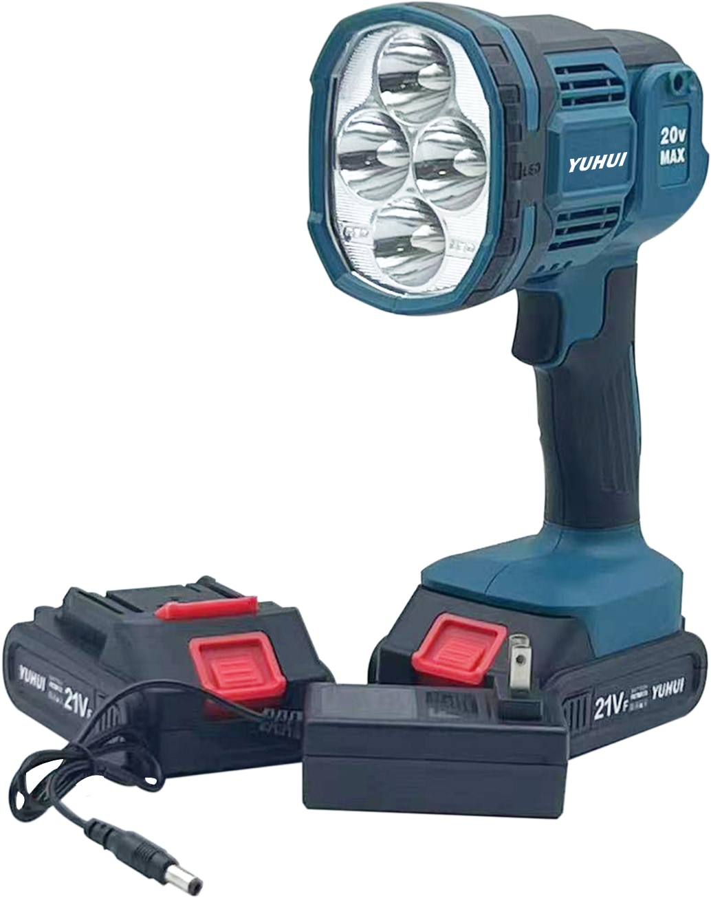 充電式ワークライト 懐中電灯 作業灯 高輝度 マキタ 14.4v/18v BL1430 BL1440 BL1450対応　21Vバッテリー2個セット