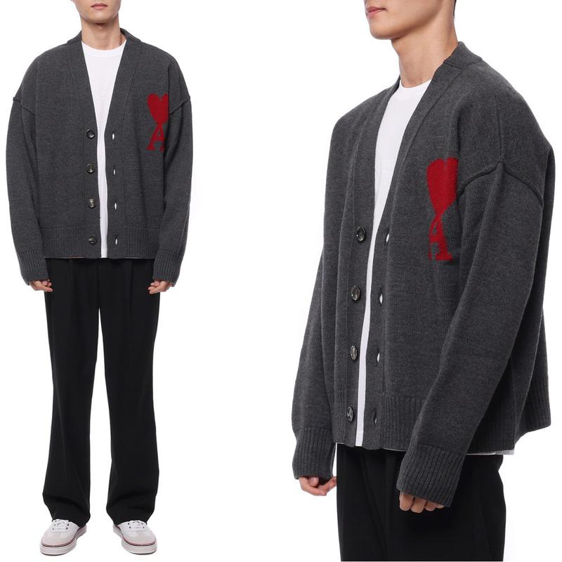 [] 23FW 男性 ハートロゴ ウール カーディガン (BFUKC006 018 084 M 23F)