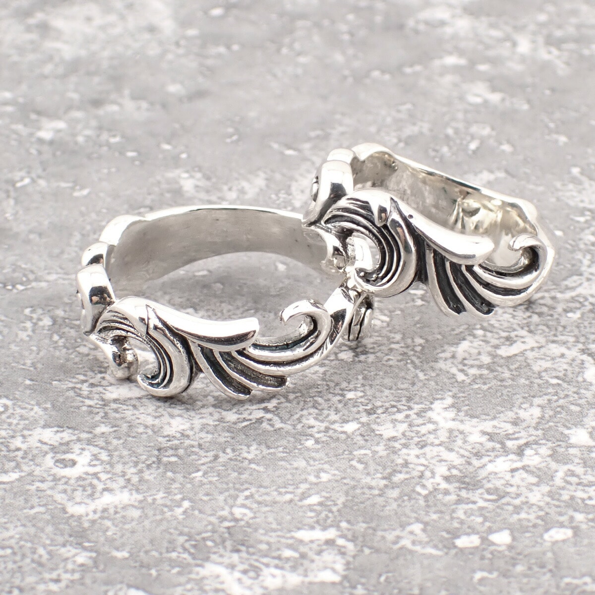 ペアリング レディース メンズ シルバー925 ツタ アラベスク 唐草 模様 透かし お揃い