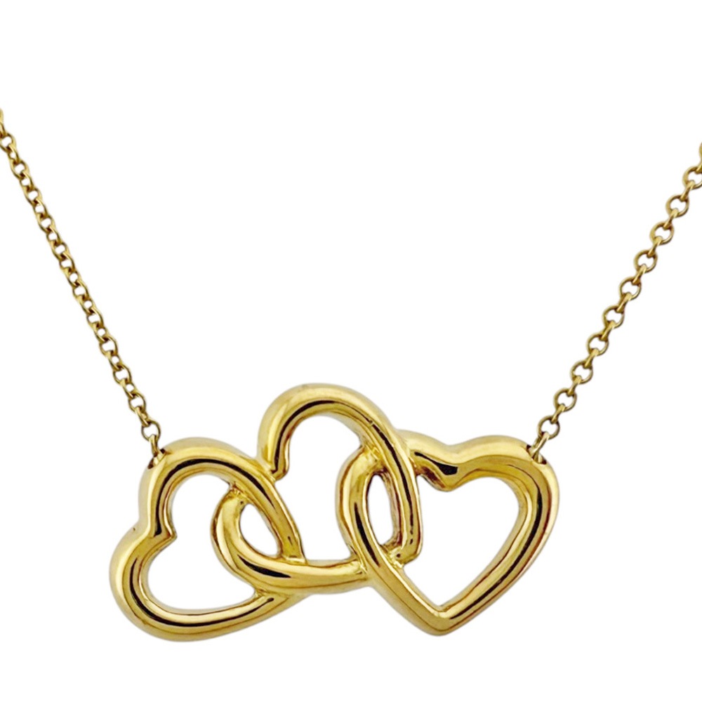 ティファニー トリプルハート ネックレス 18金 K18イエローゴールド TIFFANY&Co. 中古 美品