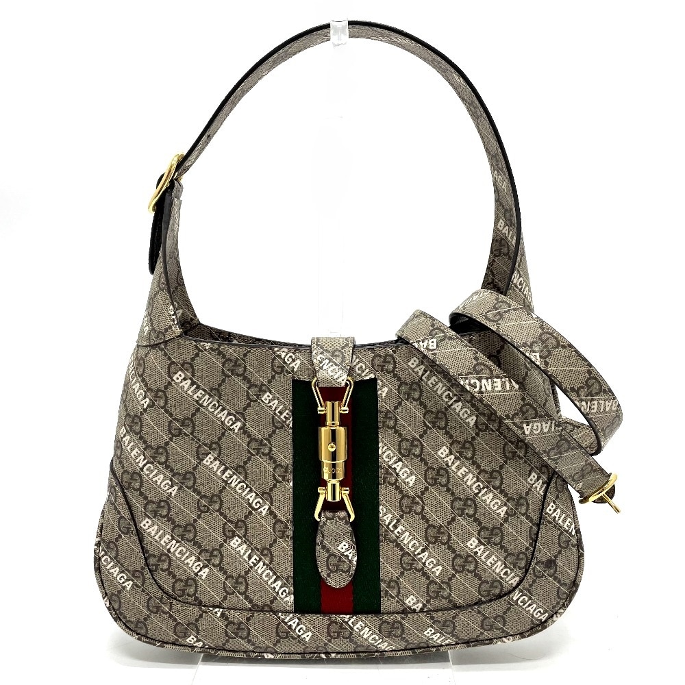 ハンドバッグ 636706 ザ ハッカー プロジェクト バレンシアガ BALENCIAGA コラボ カバン ジャッキー 1961 2WAY GGスプリームキャンバス ベージュ 154,000円