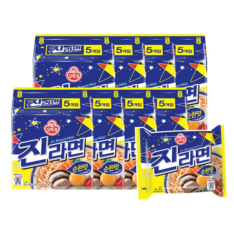 ジンラーメン マイルド味（甘口） 120g　「1BOX40個」　韓国食品