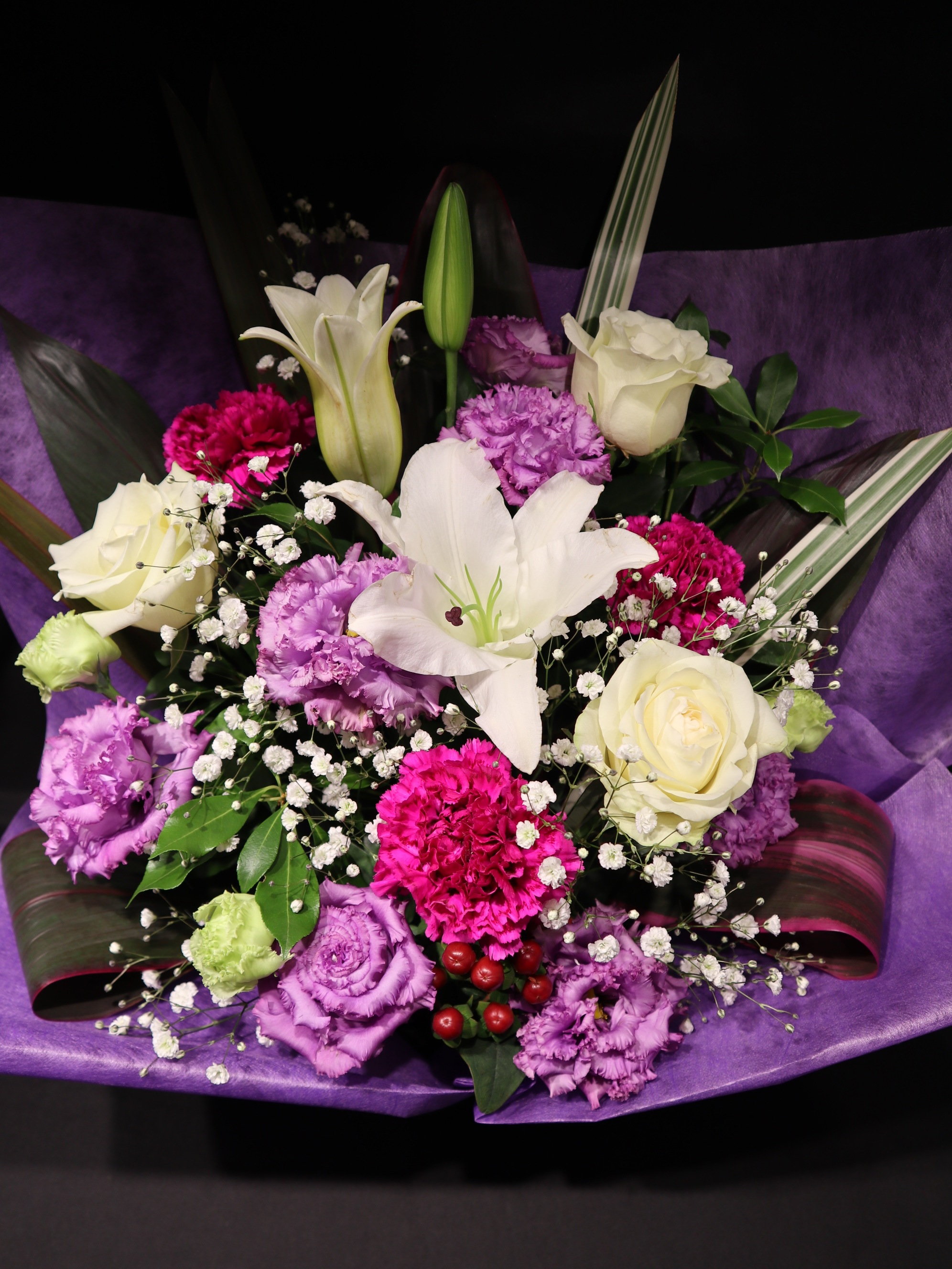 商品ID 1428 アレンジメント　白紫系　生花