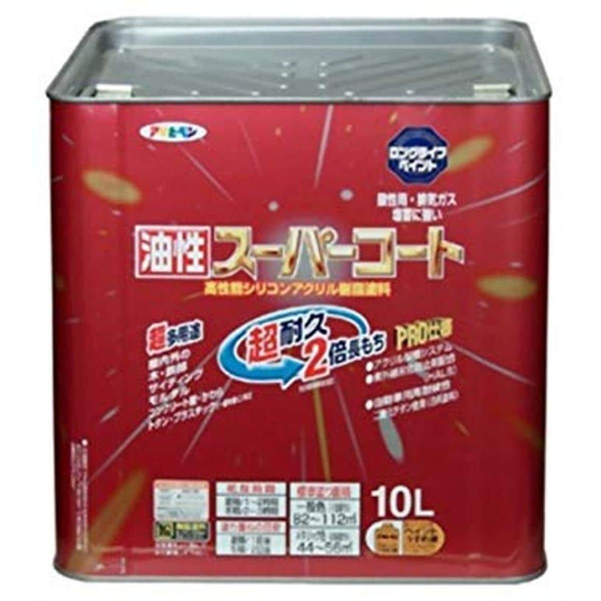 アサヒペン 油性スーパーコート 10L ツヤ消し白