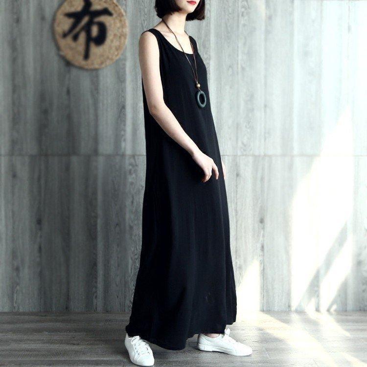 夏 ワンピース ロングワンピース フレア Aライン ドレス リゾート シンプル ノースリーブ ロング丈