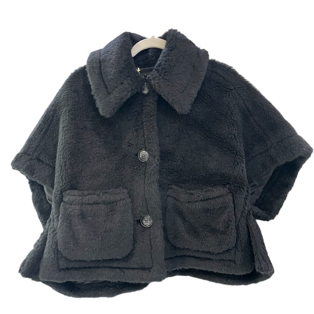 MAX MARA マックスマーラ ポンチョ 2524736062 テディベア ニュテールゾ テディ ケープ アパレル アウター アルパカ ブラック
