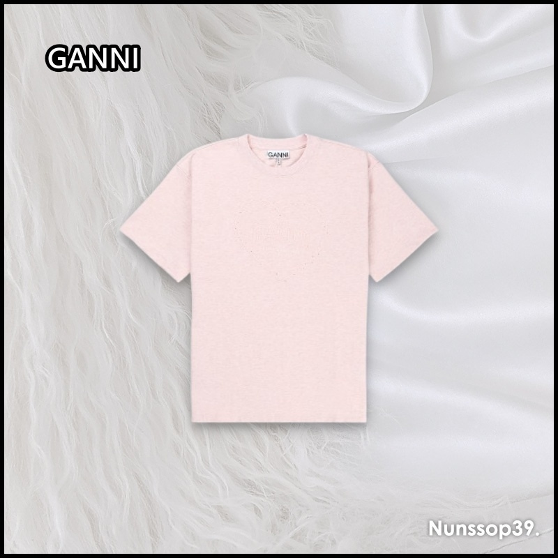 GANNI T4090 868 ヘビー コットン Tシャツ