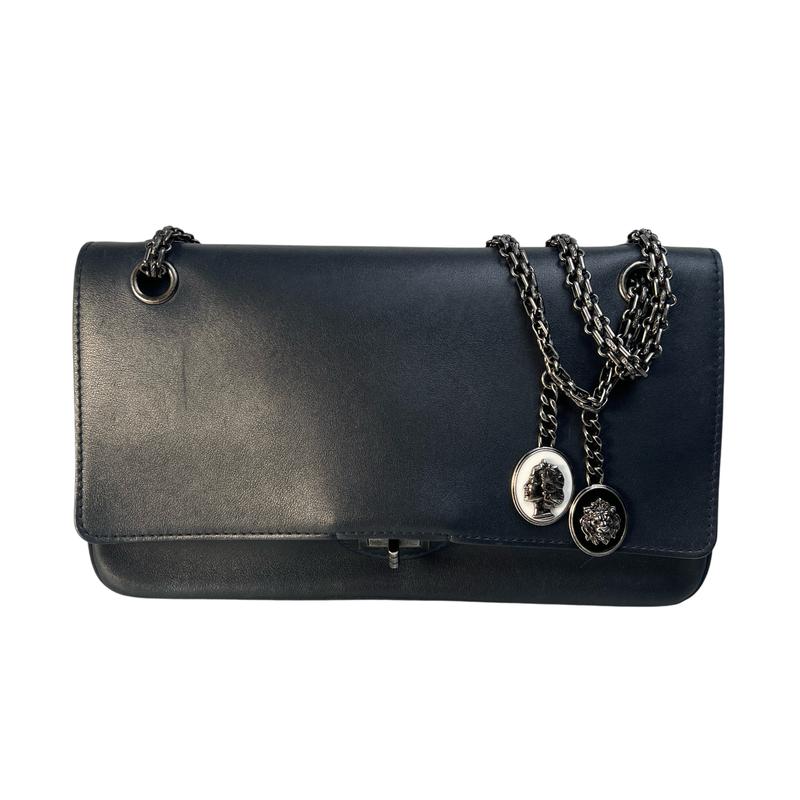 【最終処分SALE】CHANEL シャネル アイコン ２．５５ レザー ショルダーバッグ ブラック A-10889