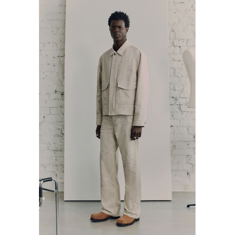 H&M 5ポケットテクスチャーパンツ ベージュメランジモデル 17,183円