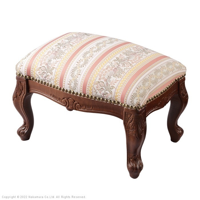 フットスツール イタリア 家具 ヨーロピアン 猫脚 42200155-MPK ミックスピンク