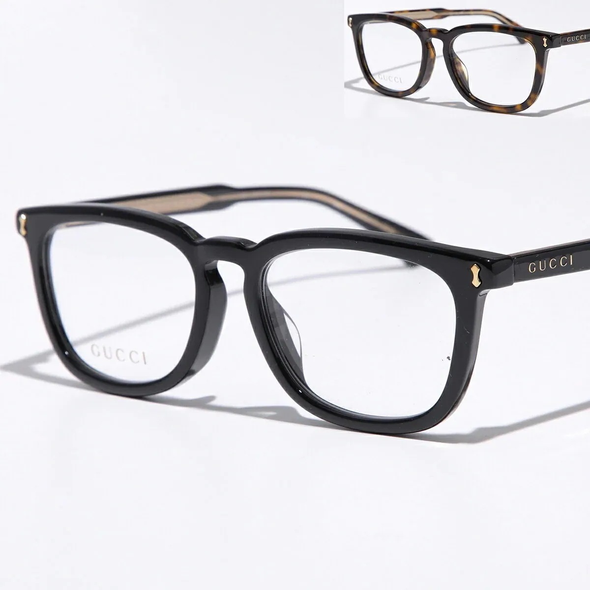 GUCCI グッチ メガネ GG0126OA レディース ウェリントン型 セルフレーム アジアンフィット フルリム 黒縁 めがね 眼鏡 ロゴ アイウェア カラー2色