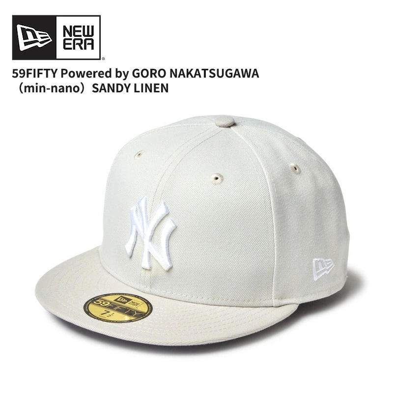 ニューエラ メンズ キャップ 帽子 NEW ERA 59FIFTY ニューヨーク・ヤンキース サンディーリネン ストーンバイザー 帽子 フラットバイザー 14460934