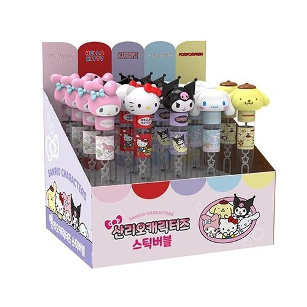 サンリオキャラクターズ スティックバブル マイメロディ ハローキティ 黒海 シナモロール ポムポムプリン シャボン玉 おもちゃ