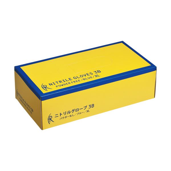 （まとめ） ファーストレイトニトリルグローブ3B パウダーフリー XL FR-5664 1箱（200枚） [x3セット]