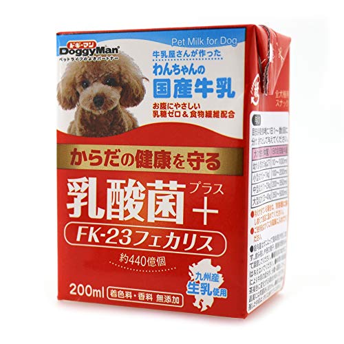 ドギーマン わんちゃんの国産牛乳 乳酸菌プラス 200ml×24個 200ミリリットル (x 24)