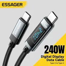 Essager 240 ワット USB タイプ C に USB C ケーブル 100 ワット PD 3.1 急速充電充電器ワイヤー Macbook Pro Xiaomi Samsung ラップトップ