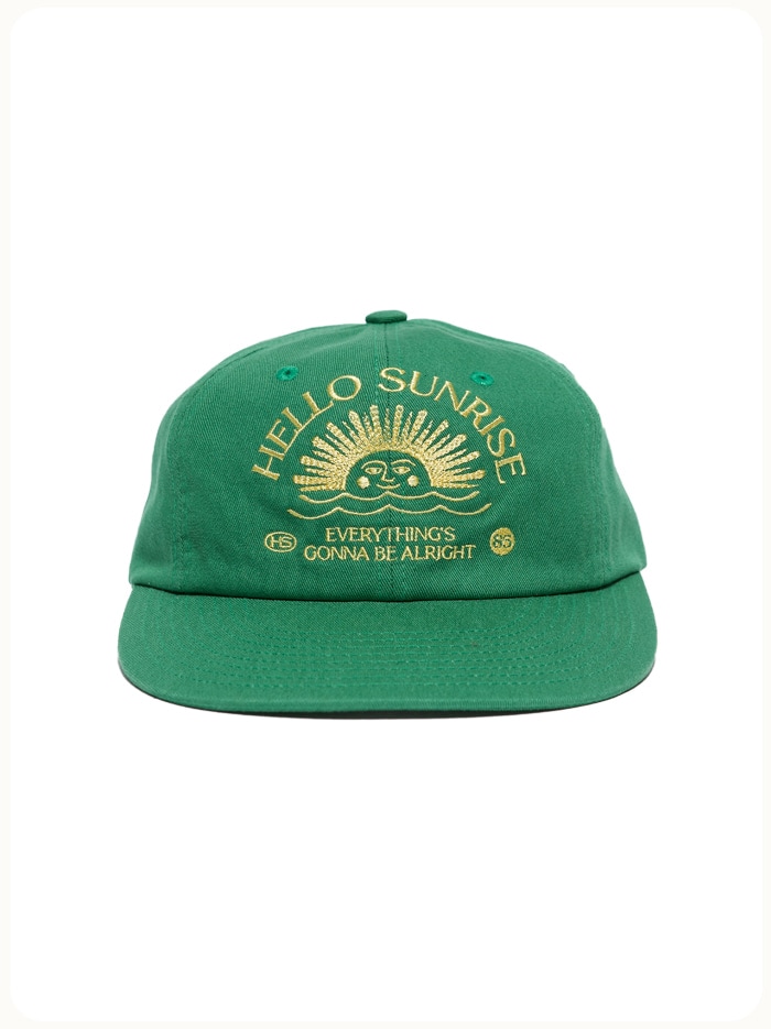 HELLO SUNRISE Arch Logo 6Panel Cap Green