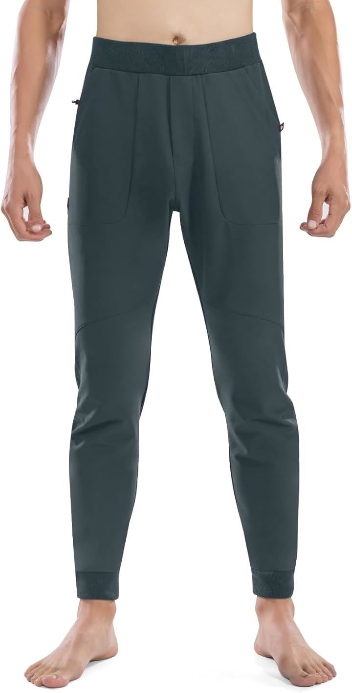 メンズ サイクルパンツ ロング サイクリングパンツ サイクルウエア 弾力 春秋用 パッドなし 自転車パンツ(グレー, L)