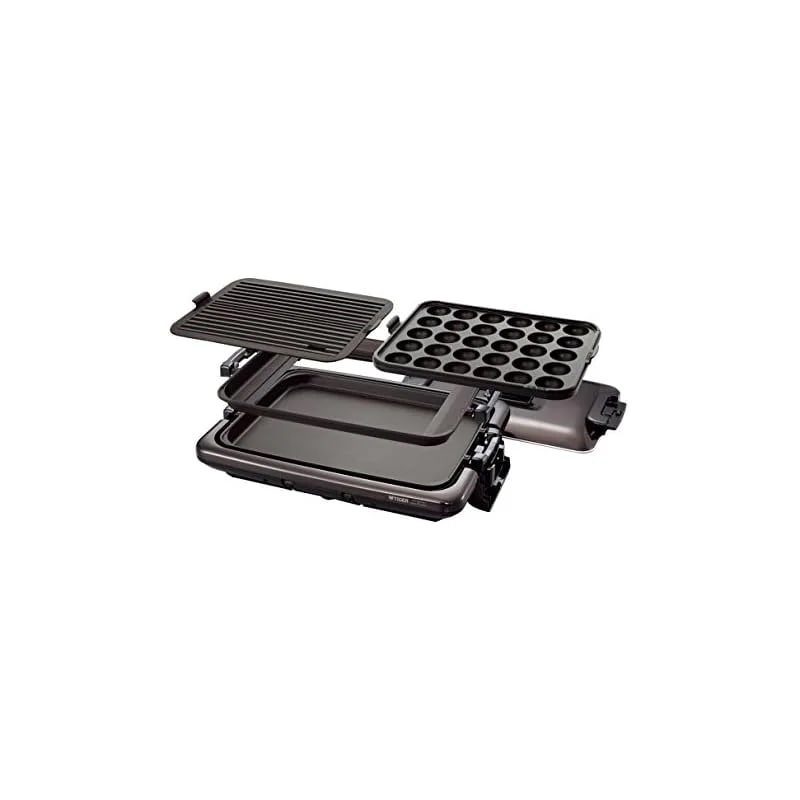 【即納】タイガー魔法瓶(TIGER) ホットプレート3枚セット 平面 たこ焼き 焼肉 蓋付き ブラウン CRV-A300-T