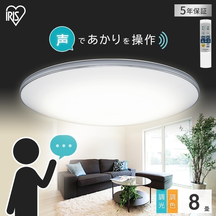 LEDシーリングライト 6.1 音声操作 モールフレーム 8畳 調色 CL8DL-6.1MUV シー　メガ割