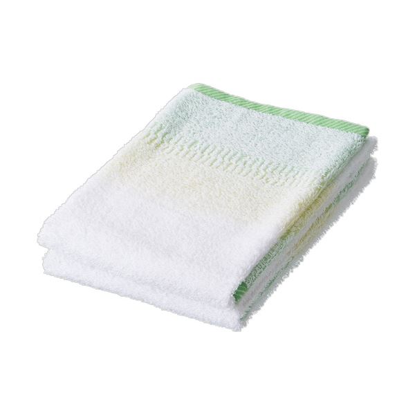 （まとめ） 林 ノモス加工ピュアボーダー フェイスタオル グリーン FN200154 1パック（2枚） [x5セット]