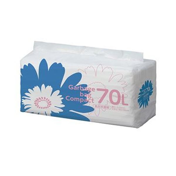 （まとめ）TANOSEE ゴミ袋 コンパクト乳白半透明 70L 1パック（50枚）(×10セット) 12,012円