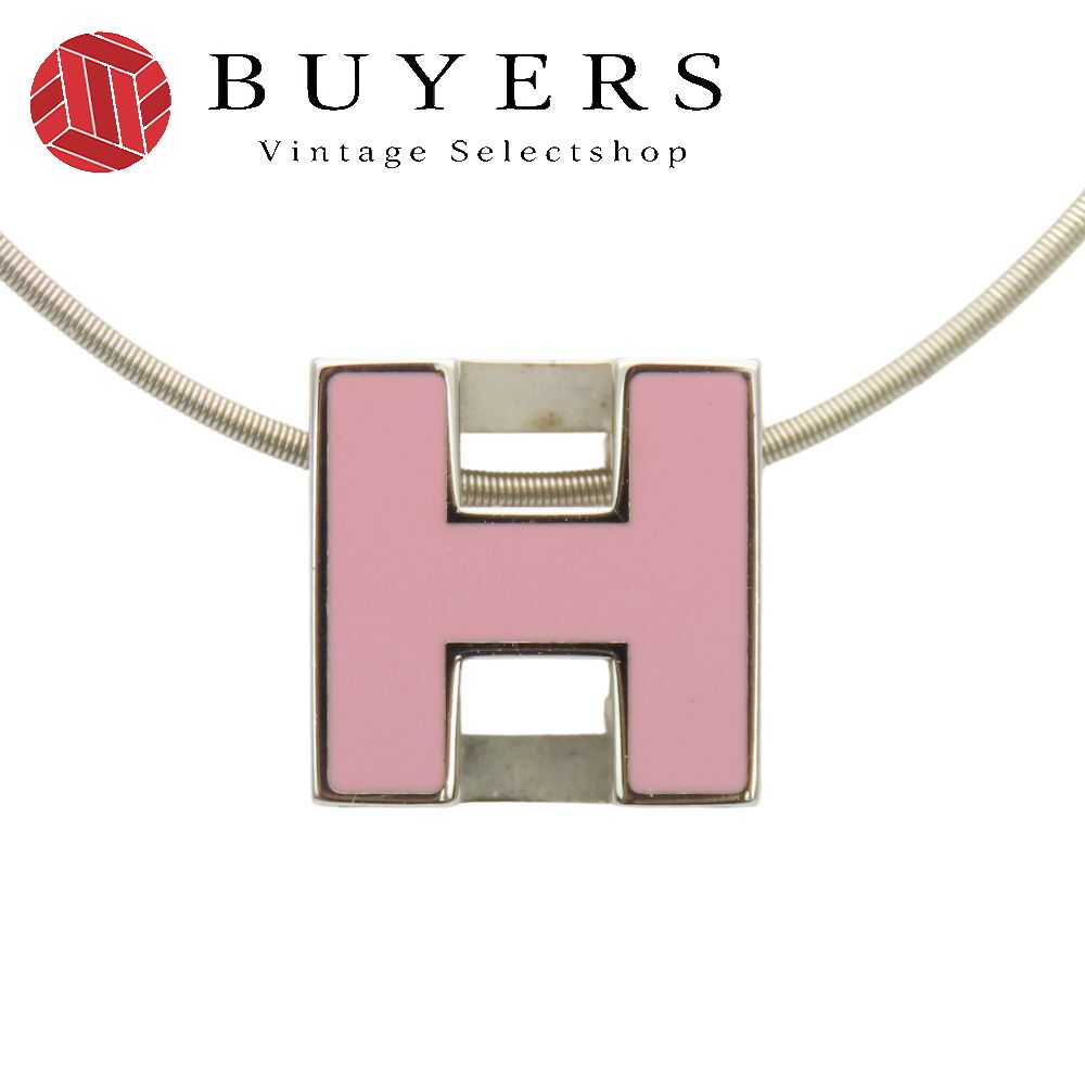 中古 ネックレス カージュドアッシュ メタル ピンク シルバー金具 Hキューブ アクセサリー おしゃれ レディース 女性