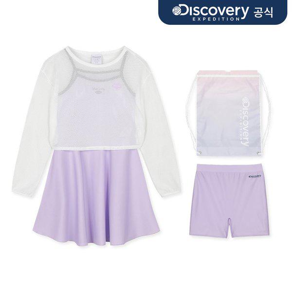女の子用スイムカバーアップ2PCS SET（N / PURPLE）_